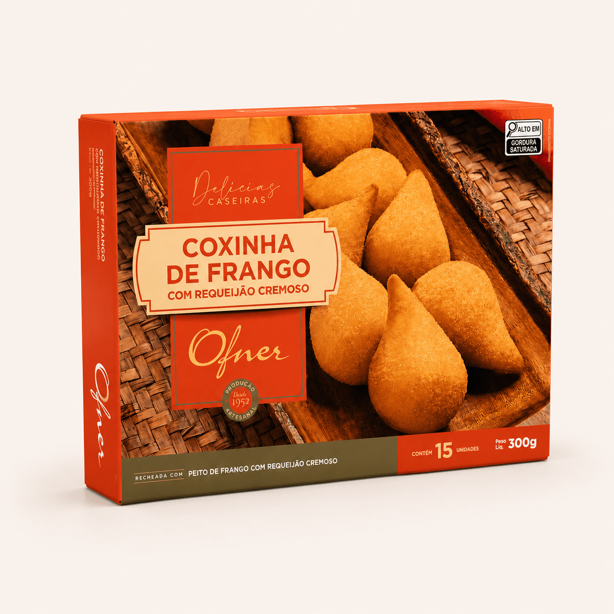 COXINHA DE FRANGO COM REQUEIJÃO 300G